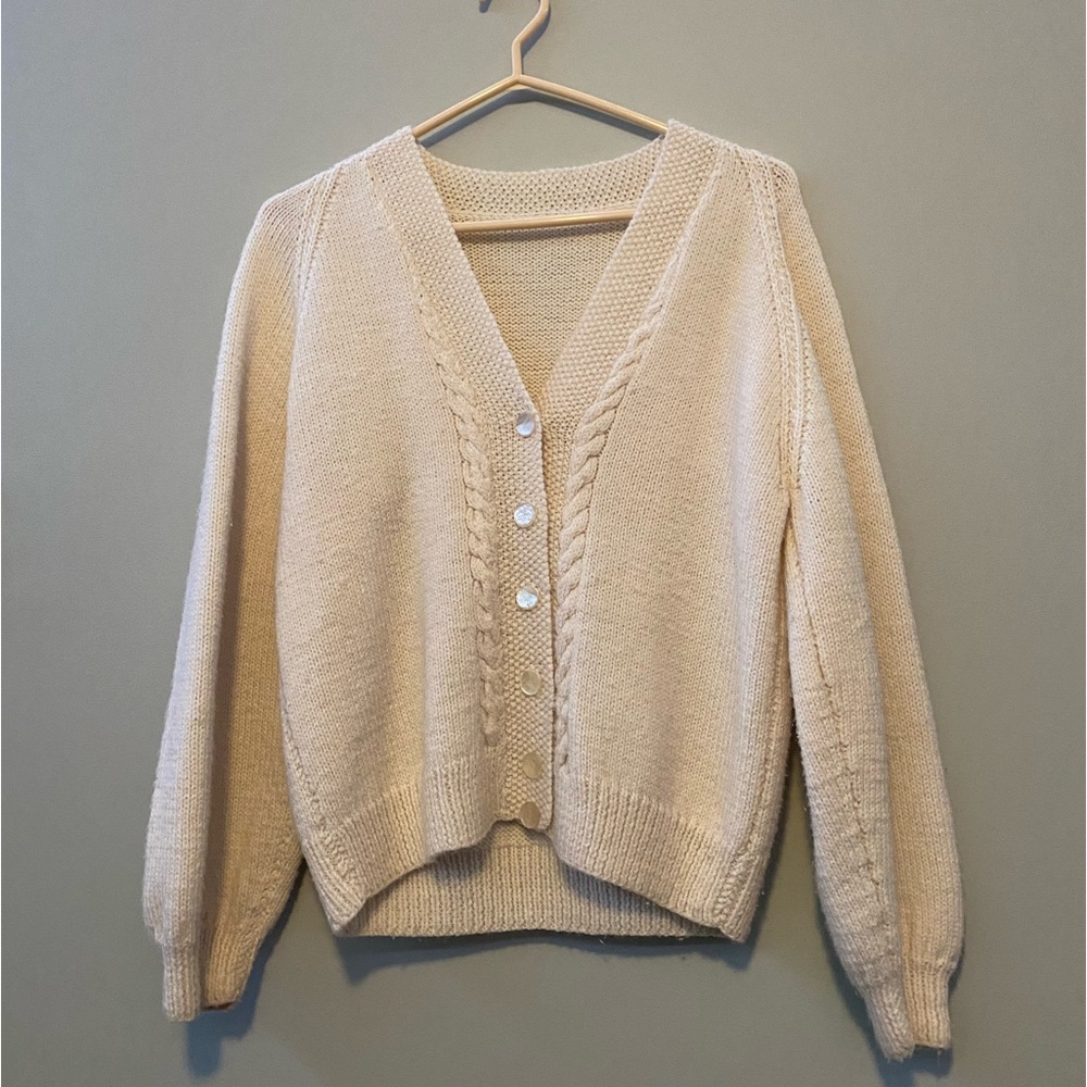 Homemade knitted cardigan